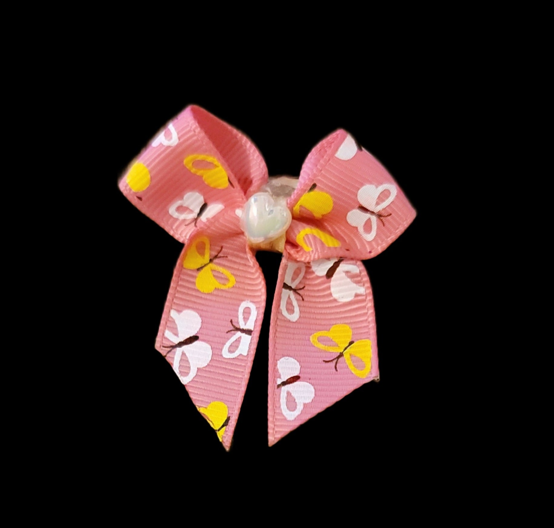 Cheer Hair Bow with Ponytail Holder Medium Pink 5Pk
