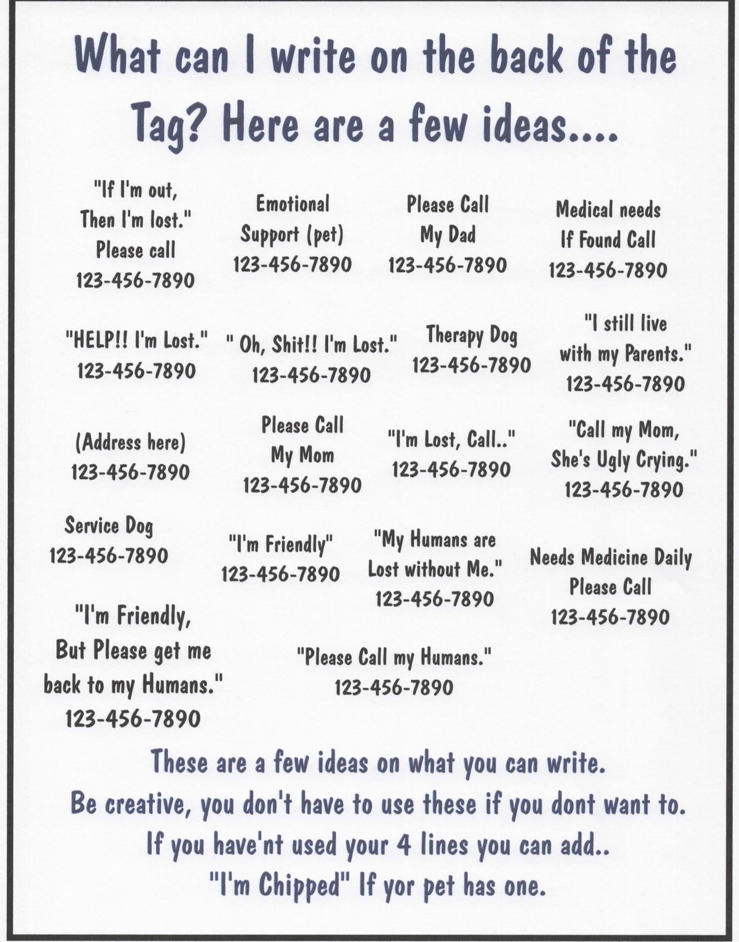Dog or Cat Tag- Custom Design